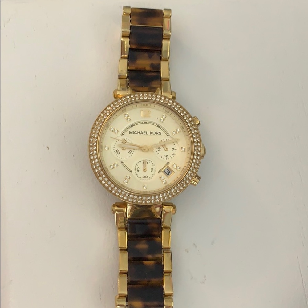 Michael Kors Tortoise Watch, gold